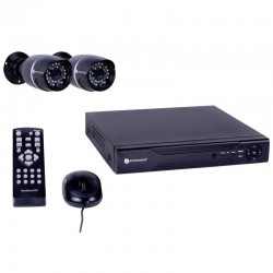 Vidéosurveillance Filaire avec Enregistreur 4 Canaux Livré avec 2 Caméras Extérieures Smartwares