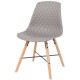 Lot de 4 Chaises Polypropylène Gris Piétement Chêne Vigi KosyForm