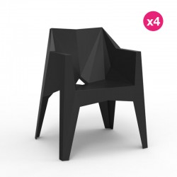 Conjunto de 4 sillas voxel VONDOM negro