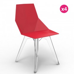 Set di 4 sedie FAZ VONDOM rosso