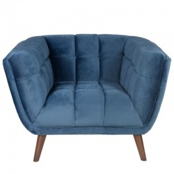 Meryl KosyForm silla de terciopelo azul y nogal