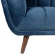 Fauteuil en Velours Bleu et Noyer Meryl KosyForm