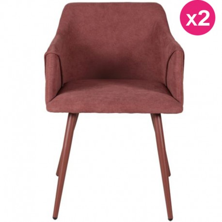 Lot de 2 Fauteuils Rouge Velours Lov KosyForm