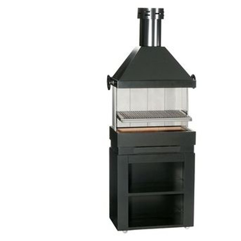 Barbecue Escalor Patio On Rolling Furniture In Refractory Bricks And Steel With Hood Barbecue Escalor Patio On Rolling, Outdoor Barbecue Furniture