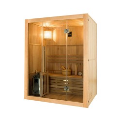Pacchetto sauna tradizionale Sense a 3 posti completo di stufa Harvia da 3,5 kW - pietre e accessori