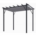 Pergola Aluminium Habrita Anthracite 12m2 with 140gr shade canvas