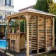 Blueterm wooden garden kiosk 12.32 m2 with 2 Habrita Walls