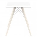 Mesa de comedor Vondom Faz Madera de madera de color blanco cuadrado y patas de roble blanqueado