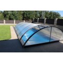 Zwembad beschutting in aluminium antraciet en polycarbonaat 380 x 854 x 132