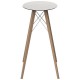 Hoge tafel Vondom Faz Houten Blad Rond Hpl Wit en Zwart Rand met Natuurlijke Eiken Voeten Diameter 60 x H105cm