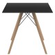 Vondom Faz Wood Platte 80 Carre Schwarz und Fuß Eiche Natur