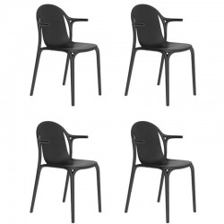 Lot de 4 fauteuils Vondom Brooklyn noir