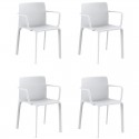 Set van 4 witte Vondom Kes fauteuils