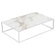 Table basse Pixel Vondom Dekton Entzo blanc et pieds blancs 160x100xH25