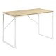 Mesa retangular 120x60 madeira clara e metal branco KosyForm