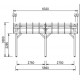 Carport de Madeira de parede única 22m2 com teto habrita