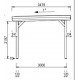 Cochera de madera sin techo 304x502 Delahaye 15 m2