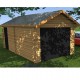 Solid wood garage Habrita 24,23m2 in planks of 60mm