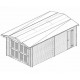 Solid wood garage Habrita 24,23m2 in planks of 60mm