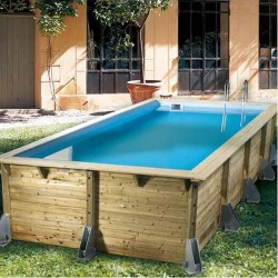 Piscina Madera Ubbink Azura 350x505 H126cm Liner Azul