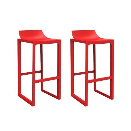 Lot de 2 Tabourets Hauts Wall Street Vondom Rouge