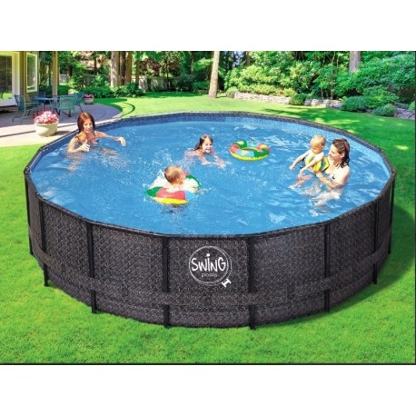 Poolschaukel Elite Round Design Rattan 427x107