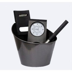Kit accessoires Harvia Métal noir pour Sauna