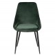 Lot de 4 Chaises Repas Velours Vert avec Piétement Métal Noir Kari KosyForm