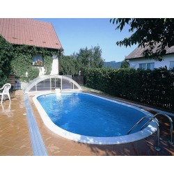 Piscina Oval Ibiza Azuro 12mx6m H150cm Enterrada com Filtro de Areia