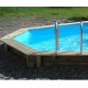 Pool Holz Sonnenwasser 490x300 H120cm Blau Liner Ubbink