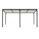 Pergola bioclimatica Habrita 21,5 m2 Alluminio antracite e tetto con doghe ecru