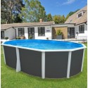 Oberirdischer Pool TOI Ibiza Compact oval 550x366x132 mit komplettem Kit Anthrazit