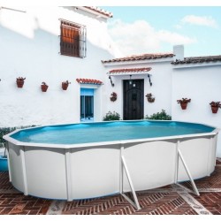 Above ground pool TOI Mallorca oval 640x366xH120 with complete kit White