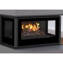 Houten inzetstuk 3 glazen vlakken Bronpi Paris 90-3-C Vision 14kW met turbine