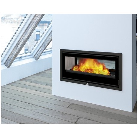 Inserção de madeira Bronpi Cairo 110-D Double Face Vision 15kW com turbina