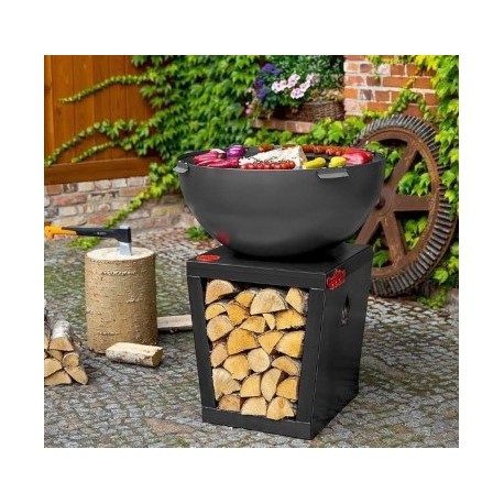 Braseiro de madeira Santos CookKing Premium com Plancha e Bonfire Support