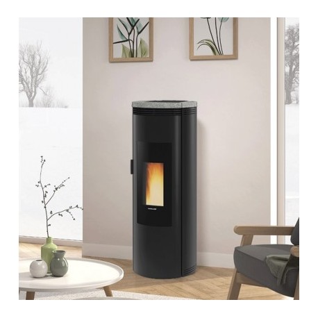 Fogão a pellets La Nordica Extraflame Amika 8kW impermeável ventilado Pedra natural