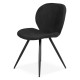 Set of 2 Dining Chairs Ania Black Fabric Base Black Metal VeryForma