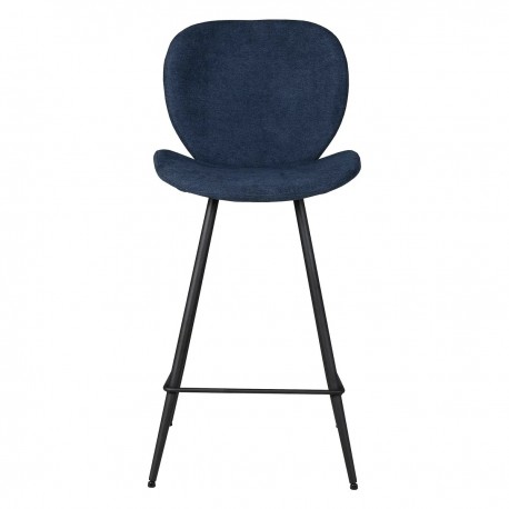 Set of 2 Chairs Worktop Ania Fabric Dark Blue Base Metal VeryForma