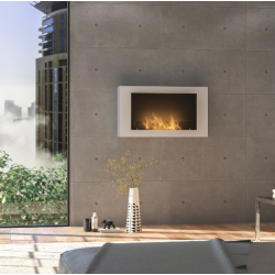 Infire Murall 1000 Bioethanol Fireplace with Glass 2 kW White