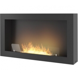 Infire Murall 1000 Bioethanol Fireplace with Glass 2 kW Black