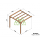 Aangebouwde pergola in ruw hout Burgos 3x3m 9m2