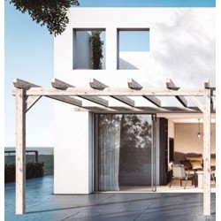 Anlehnpergola aus rohem Holz Sevilla 5x4m 20m2