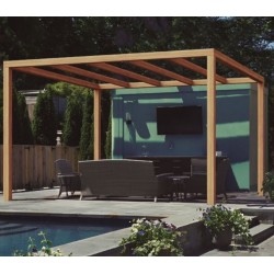 Pergola autoportée en bois brut Santaner 500x400cm 20m2