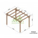 Freestanding wooden pergola Linares 400x300cm 12m2