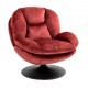 VeryForma Silla giratoria con tapa de terciopelo rojo burdeos