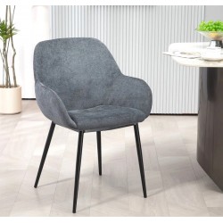Conjunto de 2 Cadeiras de Jantar Ibis Cinza Chenille Tecido Pernas de Metal VeryForma Conjunto de 2 Cadeiras de Jantar Ibis Cinza Chenille Tecido Pernas de Metal VeryForma