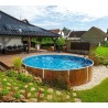 Azuro Rond Imitatie Houten Zwembad 460x120 met apparatuur